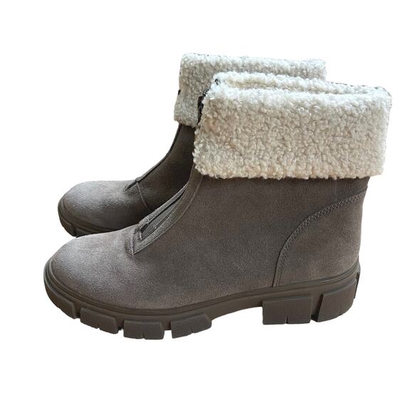 Blondo Plaka Waterproof Faux Fur Boot Dark Taupe Bootie, Size 7.5 - Picture 1 of 11